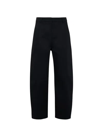 Tela Black Pantalone Cosmo Wide-leg Tapered Pants