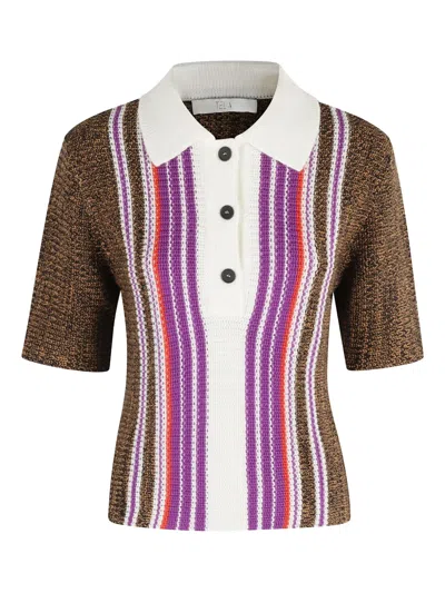 Tela Stripe-pattern Polo Top In Multi