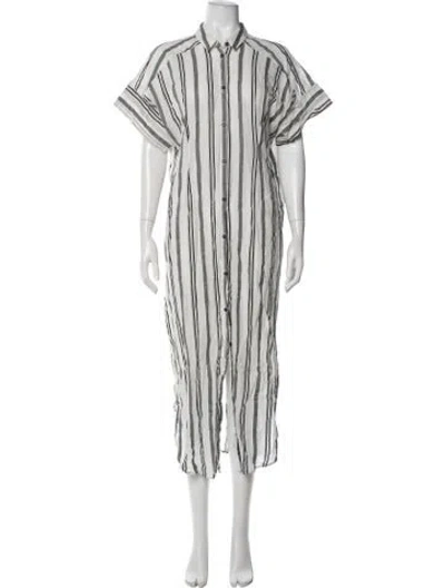 Pre-owned Tela Striped Midi Length Dress In Multicolor