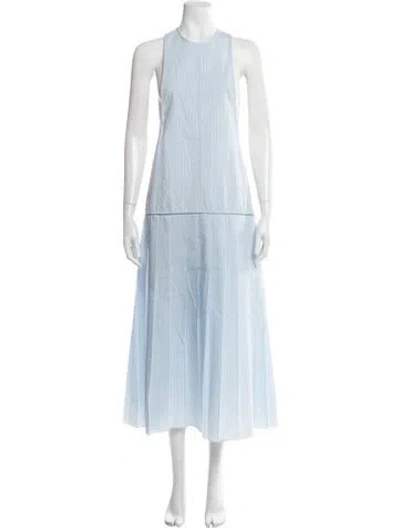 Pre-owned Tela Striped Midi Length Dress W/ Tags In Blue