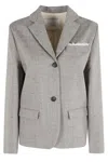 Tela Structured Canvas Solar Blazer In Gray