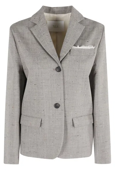 TELA STRUCTURED CANVAS SOLAR BLAZER