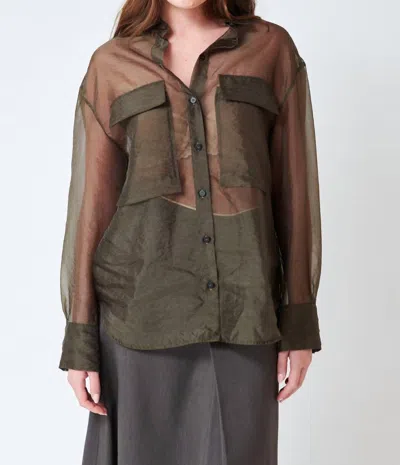 Tela Thelma Shirt In Military Green