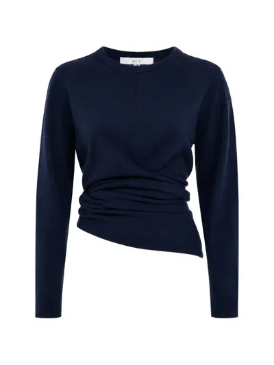 Tela Tie-waist Asymmetric Sweater In Blue