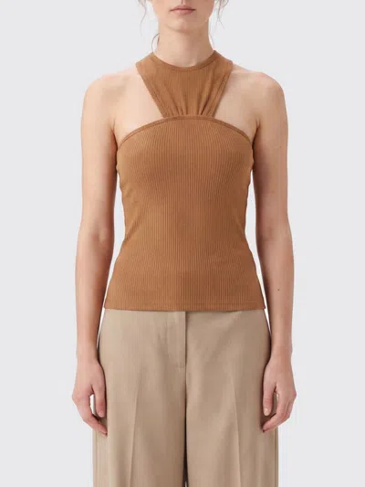 Tela Top Woman In Brown