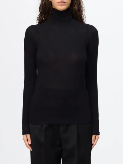 Tela Roll-neck Long-sleeve T-shirt In Black