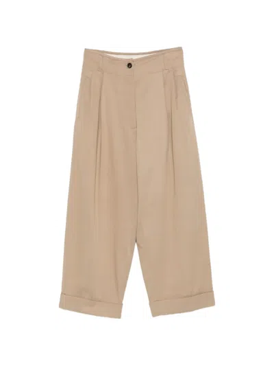 Tela Tyler Pleated Trousers In Nude