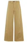 Tela Wide-leg Pants With Angled Front Pockets In Sabbia