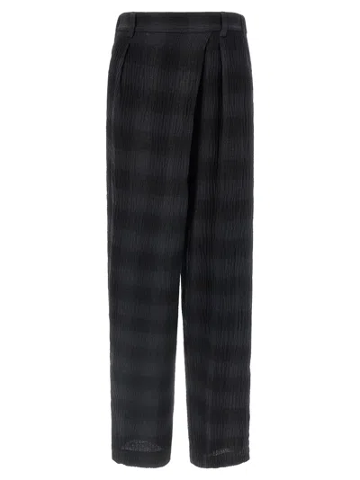 Tela Victor Crinkled-effect Trousers In Black