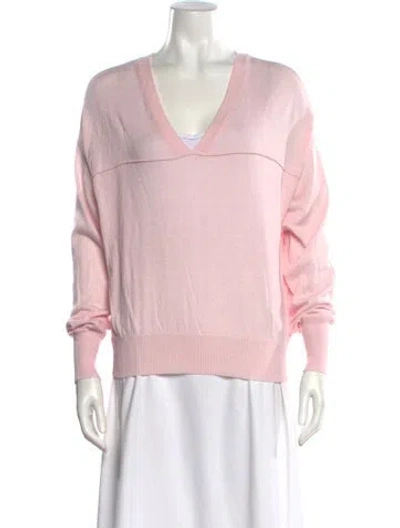 Pre-owned Tela V-neck Sweater In Pink