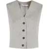 Tela Button-down Waistcoat In Grey