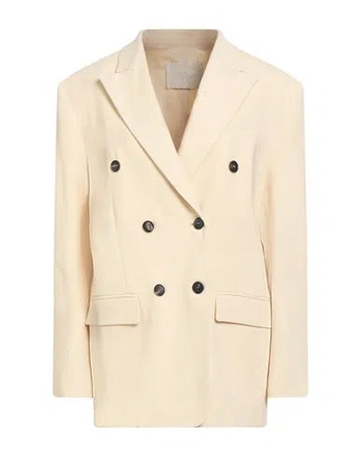 Tela Woman Blazer Beige Size 4 Viscose, Linen, Elastane In Sand