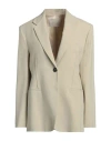 Tela Woman Blazer Beige Size 8 Viscose, Linen, Elastane In Beige