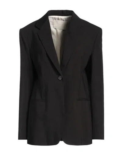 Tela Woman Blazer Black Size 8 Viscose, Linen, Elastane In Black