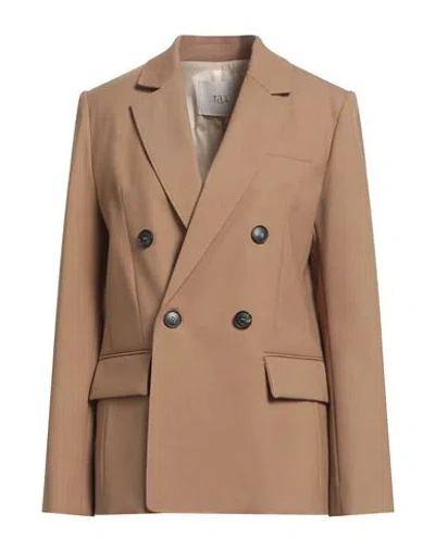 Tela Woman Blazer Camel Size 6 Polyester, Virgin Wool, Elastane In Sand