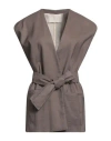Tela Woman Blazer Taupe Size 8 Linen, Viscose, Cotton, Elastane In Grey