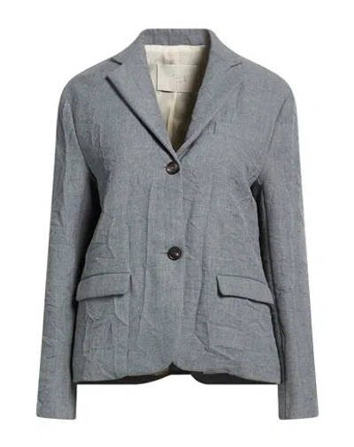 Tela Woman Blazer Grey Size 10 Polyester, Viscose, Polyamide In Gray