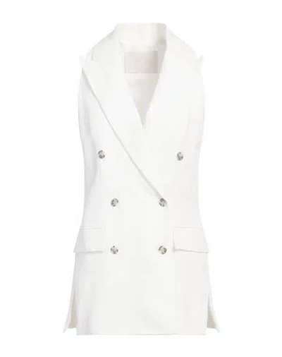 Tela Woman Blazer White Size 4 Viscose, Linen