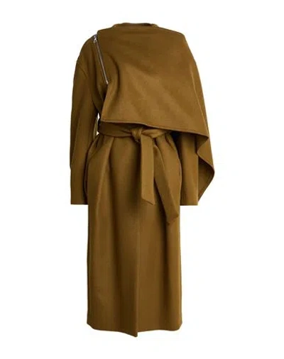 Tela Woman Coat Camel Size 8 Virgin Wool, Polyamide In Sand