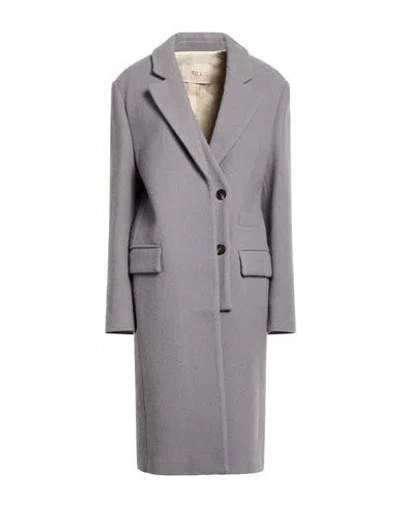 Tela Woman Coat Grey Size 6 Virgin Wool, Polyamide In Gray