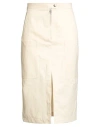 Tela Woman Denim Skirt Pastel Yellow Size 6 Cotton, Linen In Neutral