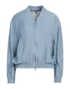 Tela Woman Jacket Sky Blue Size Xs Linen, Viscose, Polyamide