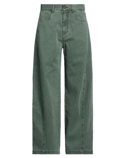 Tela Woman Jeans Sage Green Size 8 Cotton, Elastane