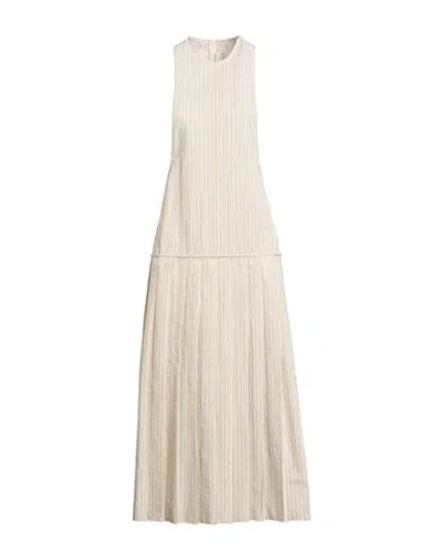 Tela Woman Maxi Dress Beige Size 6 Cotton, Polyester In Animal Print