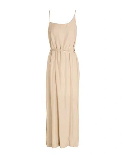 Tela Woman Maxi Dress Beige Size 8 Cupro, Tencel In Brown