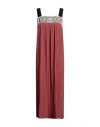Tela Woman Maxi Dress Brick Size 6 Linen, Cotton In Red