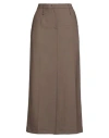 Tela Woman Maxi Skirt Taupe Size 8 Polyester, Virgin Wool, Elastane In Gray