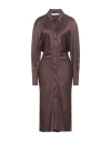 Tela Woman Midi Dress Cocoa Size 6 Viscose, Wool In Brown