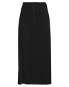 TELA TELA WOMAN MIDI SKIRT BLACK SIZE 4 VISCOSE, LINEN, ELASTANE