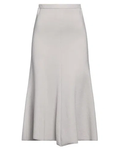 Tela Woman Midi Skirt Grey Size Xs Wool, Nylon