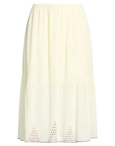 Tela Woman Midi Skirt Pastel Yellow Size L Silk In Neutral