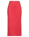 Tela Woman Midi Skirt Red Size 6 Viscose, Linen, Elastane
