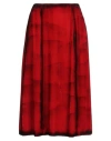 Tela Woman Midi Skirt Red Size 6 Viscose, Nylon In Multi