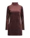 Tela Woman Mini Dress Cocoa Size 6 Cotton, Viscose, Elastane In Brown