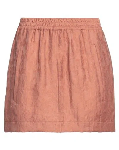 Tela Woman Mini Skirt Camel Size 6 Linen, Viscose, Polyamide In Beige