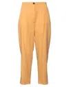 Tela Woman Pants Apricot Size 8 Viscose, Linen, Elastane In Orange
