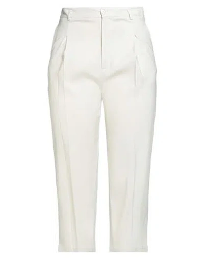 Tela Woman Pants Beige Size 10 Viscose, Wool, Elastane In White