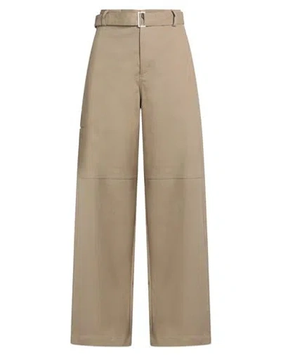 Tela Woman Pants Beige Size 8 Cotton, Elastane In Brown