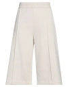 Tela Woman Cropped Pants Beige Size S Cotton In Beige