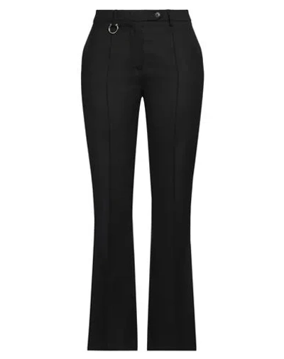 Tela Woman Pants Black Size 10 Polyester, Virgin Wool, Elastane