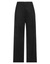 Tela Woman Pants Black Size 8 Linen, Viscose, Cotton, Elastane