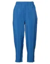 Tela Woman Pants Bright Blue Size 8 Lyocell, Linen