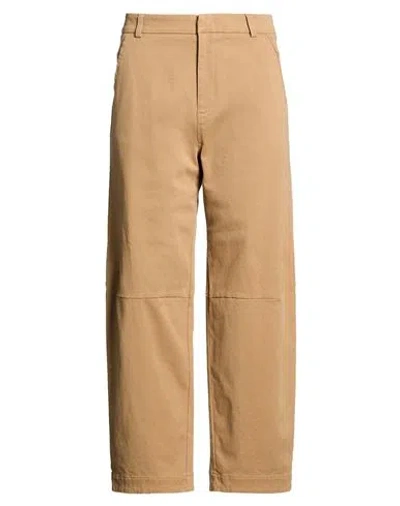Tela Woman Pants Camel Size 12 Cotton, Elastane In Gold