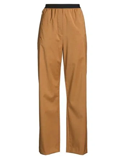 Tela Woman Pants Camel Size 6 Polyester, Virgin Wool, Elastane In Beige