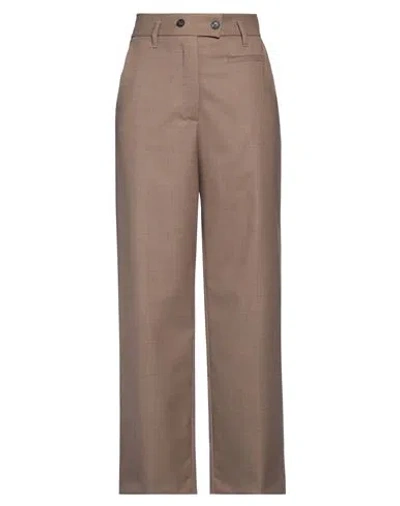 Tela Woman Pants Camel Size 8 Polyester, Virgin Wool, Elastane In Brown