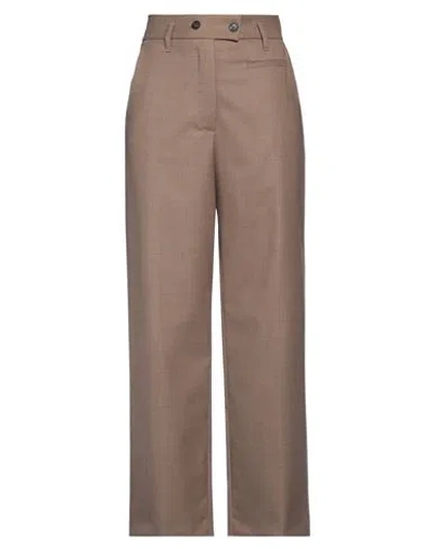 Tela Woman Pants Camel Size 8 Polyester, Virgin Wool, Elastane In Beige